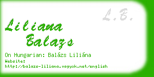 liliana balazs business card